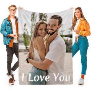 Custom Blankets with Photo, Personalized Blanket Using My Own Photo, Customized Blankets with Picture, Personalized Gifts for Women Men Baby Child