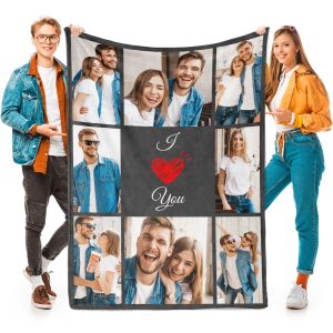 I Love You Gifts for Couple, Personalized Girlfriend, Custom Blanket with Photos, Blankets Pictures, Photo Using My Own Personalised Christmas
