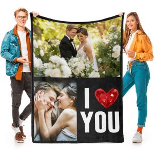 Custom Blanket with Photos, Personalized Photo Blankets Using My Own Photos, Customized Blankets with Pictures, Personalized Gifts for Women Men Baby Child